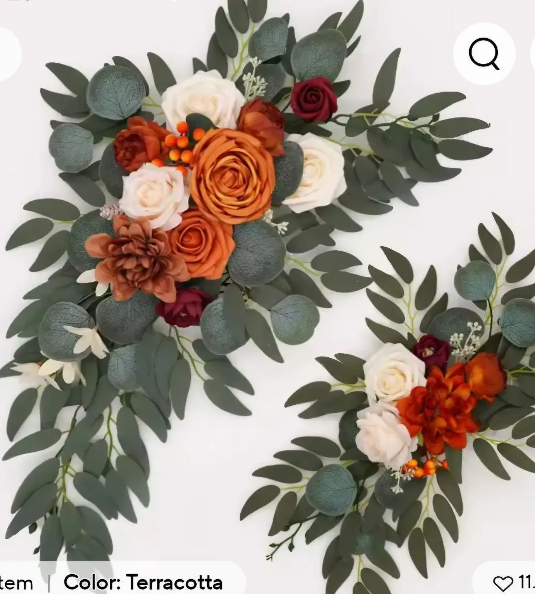 Set of 2 Teracotta Floral Sprays For Arch or Signs