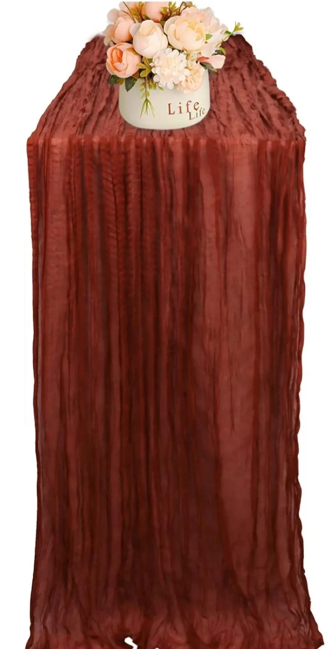 Terracotta Cheesecloth Runner 35 Inch X 10 Feet