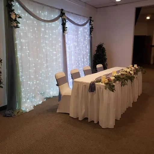White Light up Curtains 20 Ft wide by 10 Ft Tall