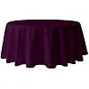 New 120 Inch Round Polyester Eggplant Tablecloths