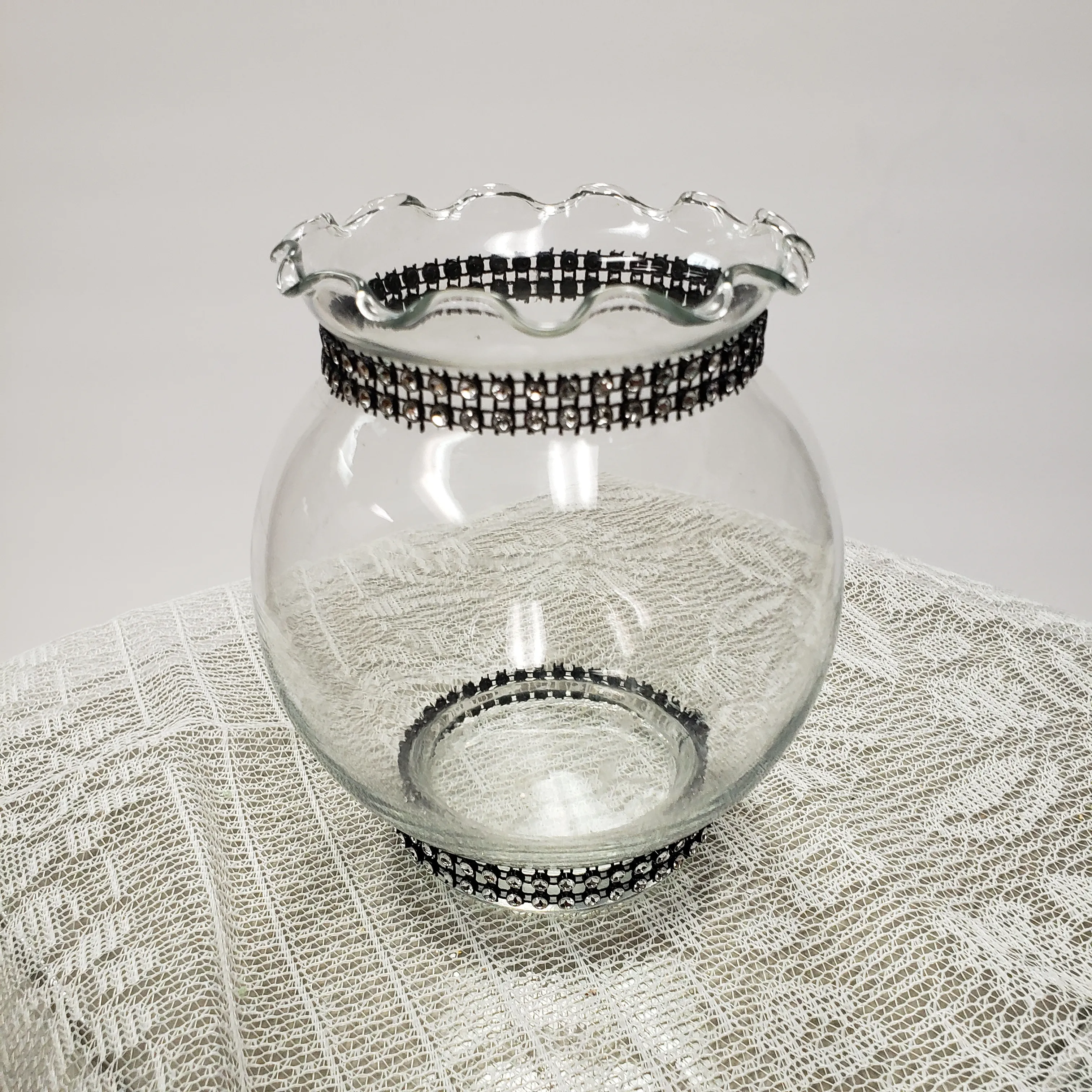 Fish Bowls Black Rhinestones
