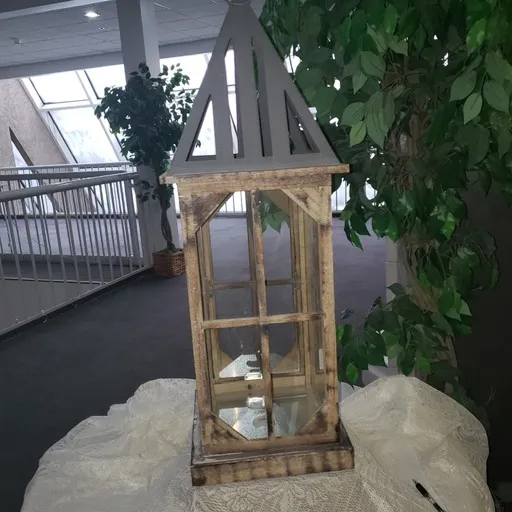 Extra Large Wood and Metal Lantern