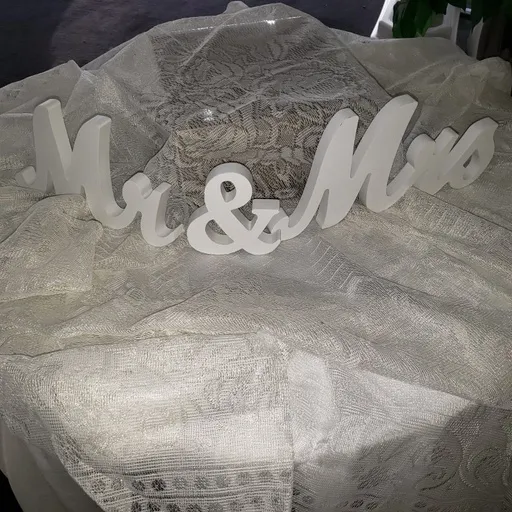 White Mr. and Mrs. Letters for Table