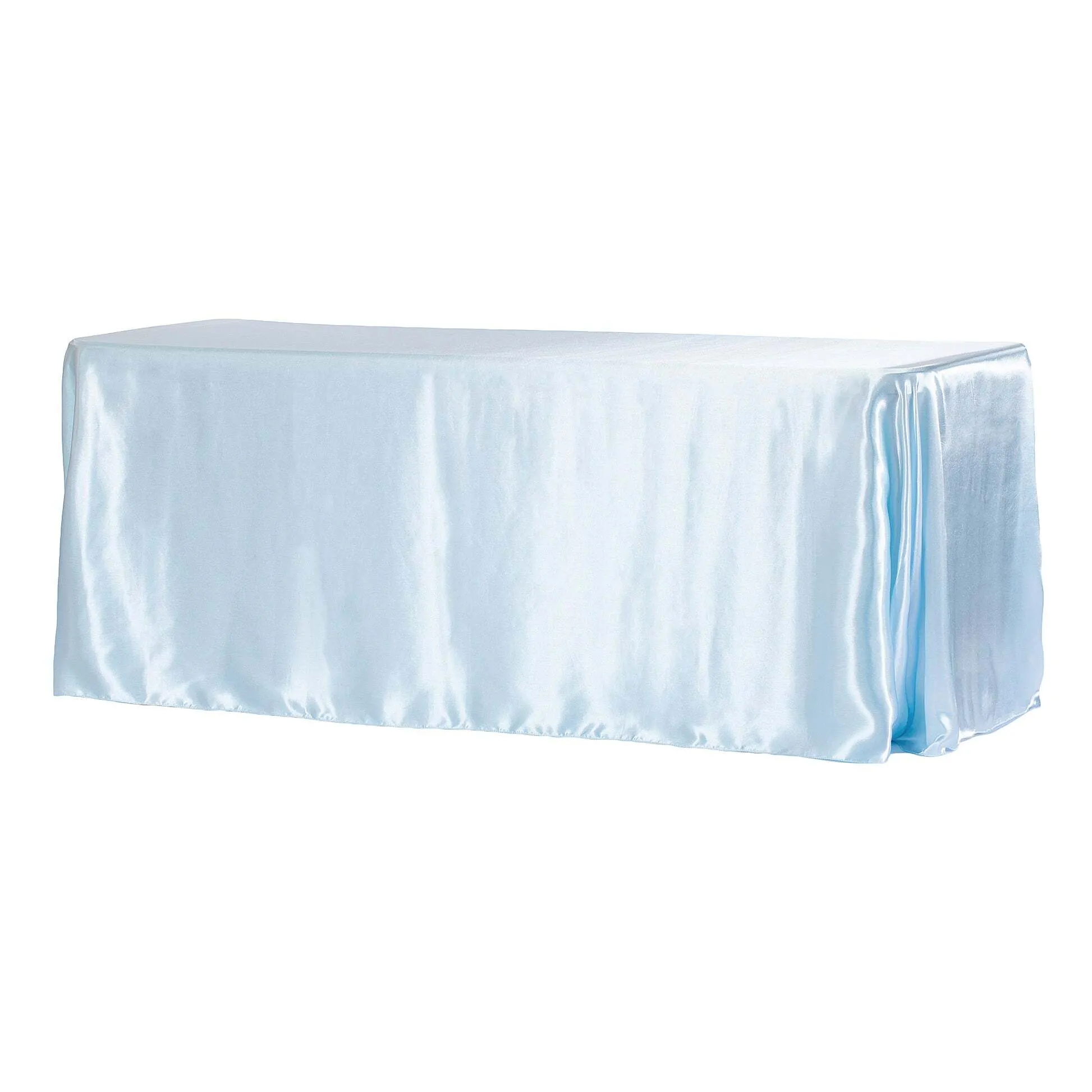 Satin Cornflower/Serenity Blue Tablecloth 90X132 Inch