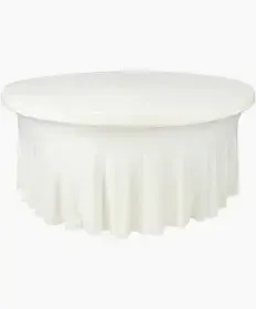 5 Foot White Wavy Tablecloth