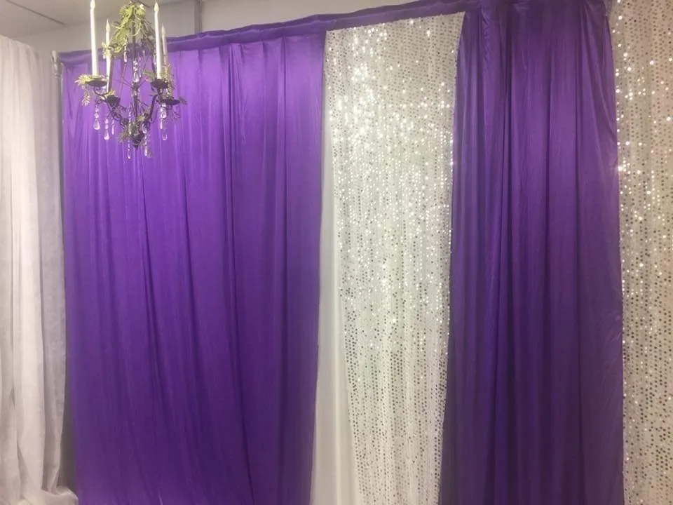 Purple/Silver Drapes 20 Ft X 10 Ft