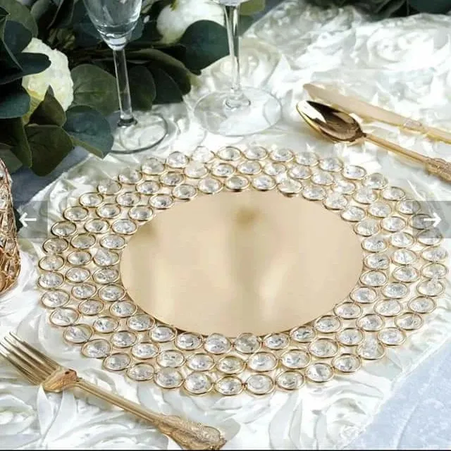 Gold Rhinestone Charger