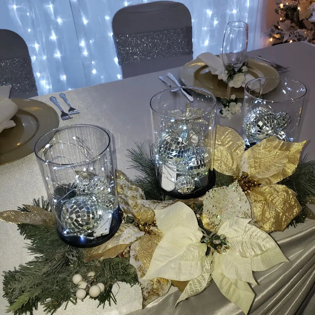 SILVER GLITZ CHAIR BANDS