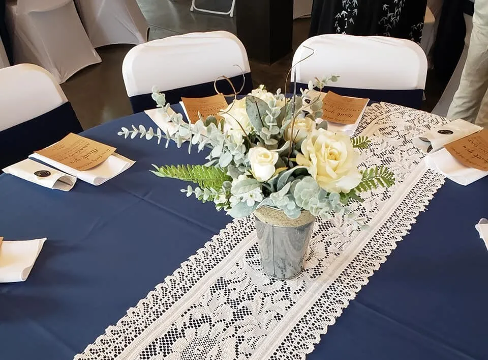 Floral Arrangement In Galvanized Bucket wrapped with twine