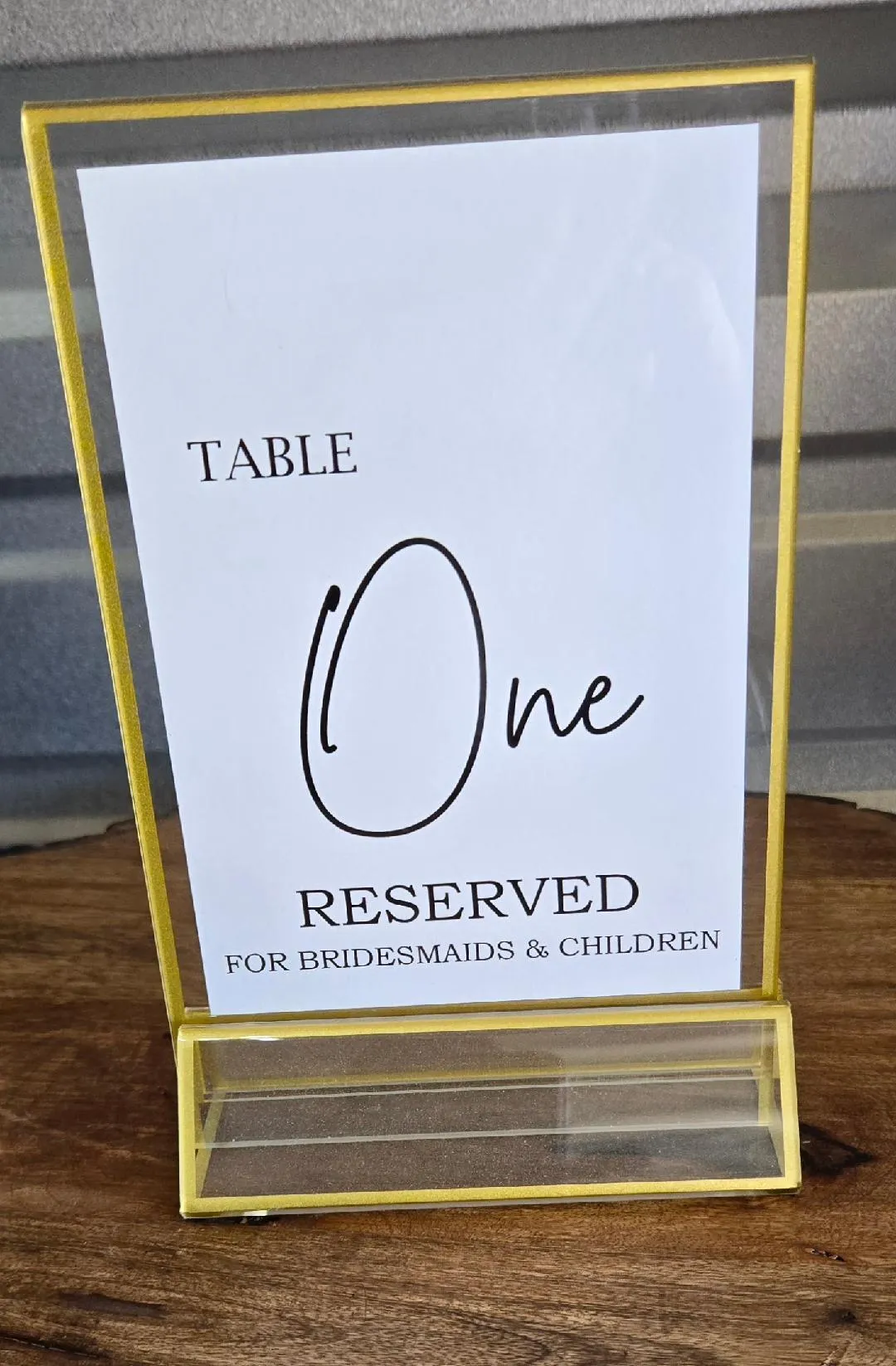 Table One Reserved Sign for Bride & Groom