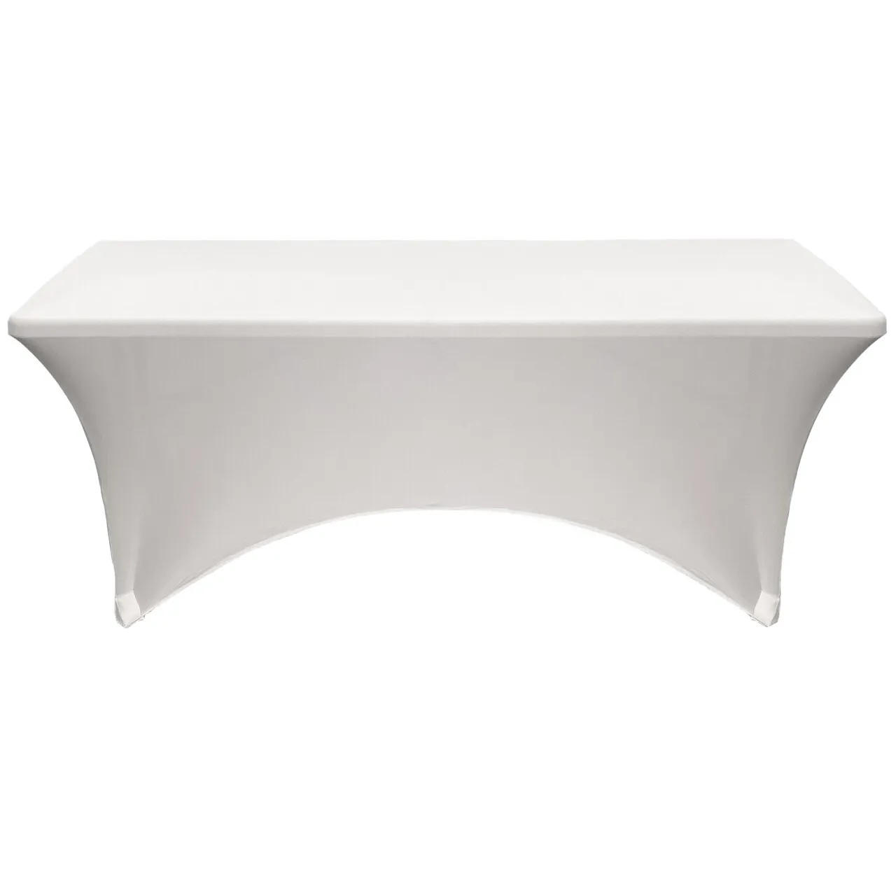 6 foot Rectangular White Spandex tablecloths