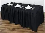 17 Foot Black Polyester  Table Skirt