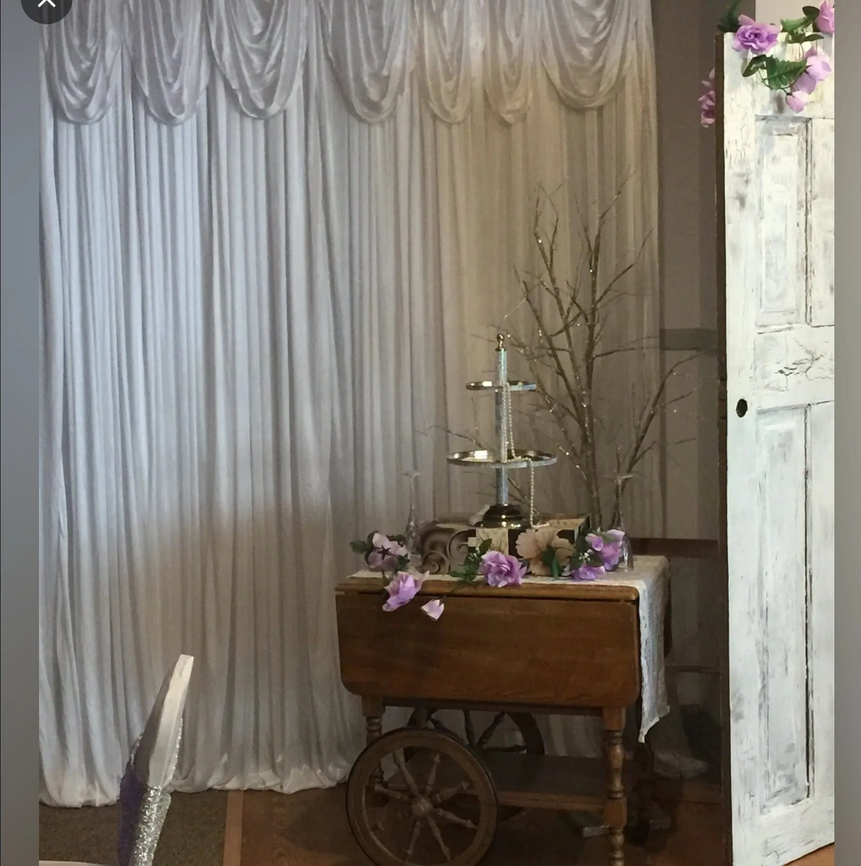 Wood Cart with Wheels