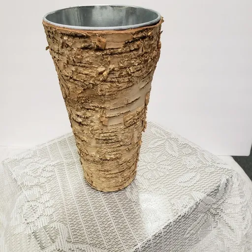 Galvanized Pails with Bark