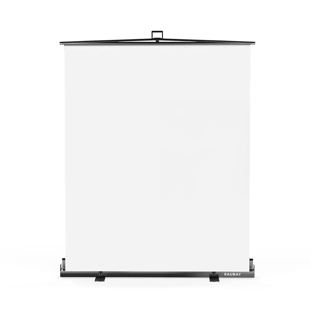 RAUBAY Collapsible White Backdrop (Retractable 5x6.5')