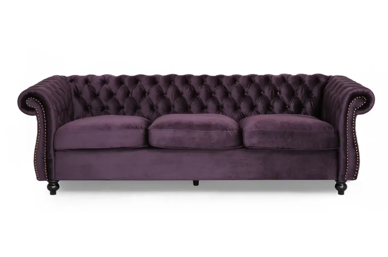 Wine Velvet Chesterfield Sofa