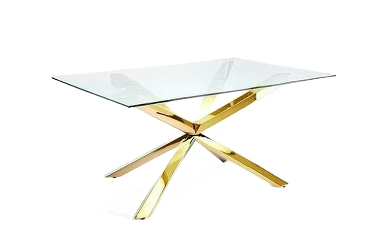 Gold Frame Tables with choice of Glass/White Plexi / Mirror Tops