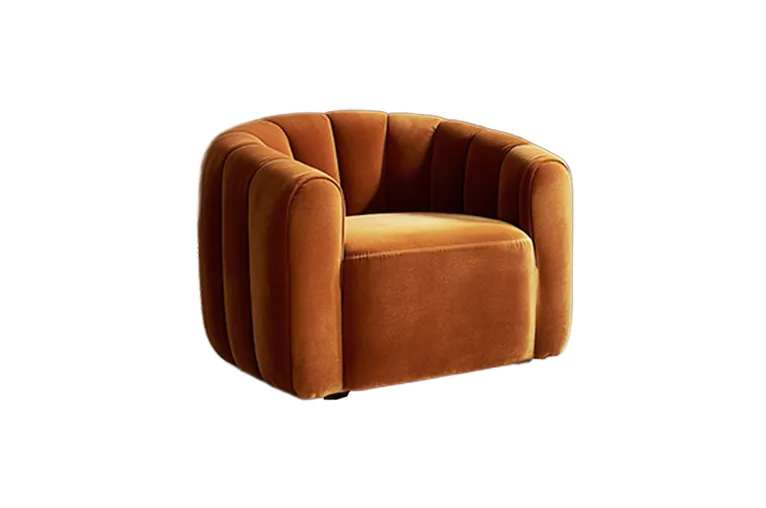 Sienna Velvet Channel-Tufted Chair