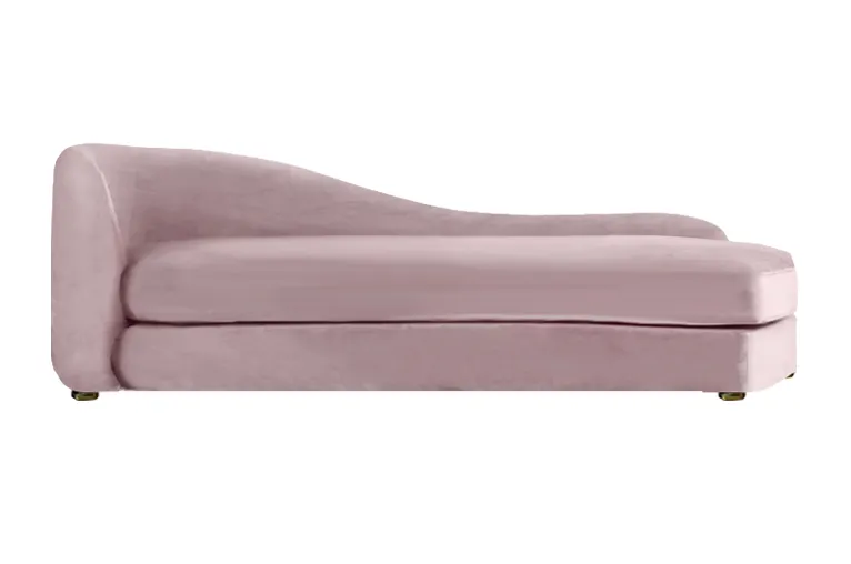 Dusty Pink Velvet Chaise Longue