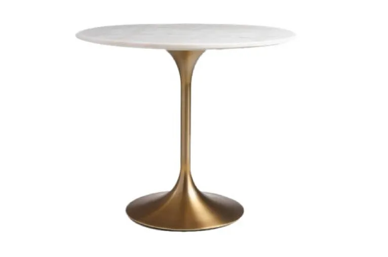 Marble Top, Gold Base Tulip Table