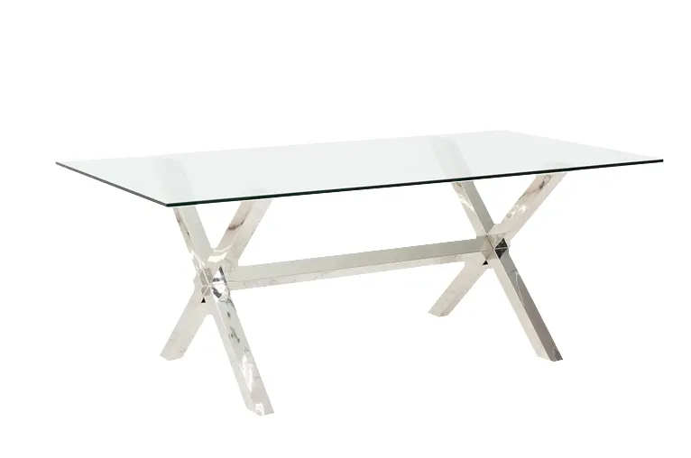 Chrome Frame Tables with choice of Glass / White Plexi / Mirror Tops