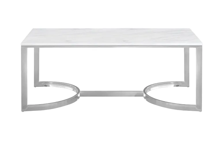 Marble Top Coffee Table with Chrome Frame