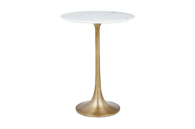 Marble Top, Gold Base Tulip Cabaret Table