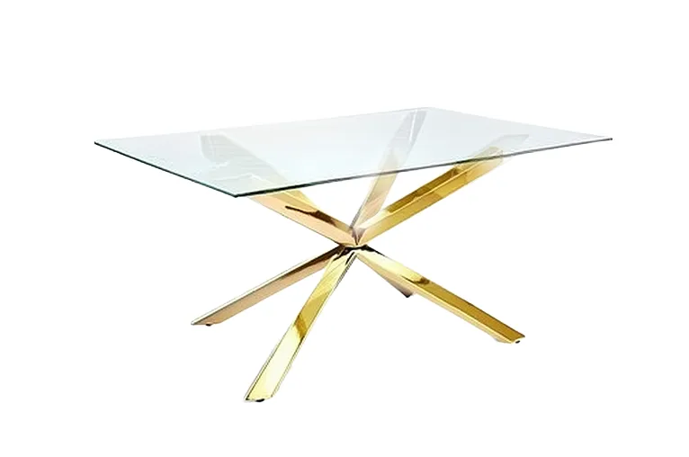 Gold Frame Tables with choice of Glass / White Plexi / Mirror Tops