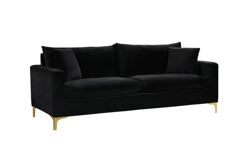 Black Velvet Sofa