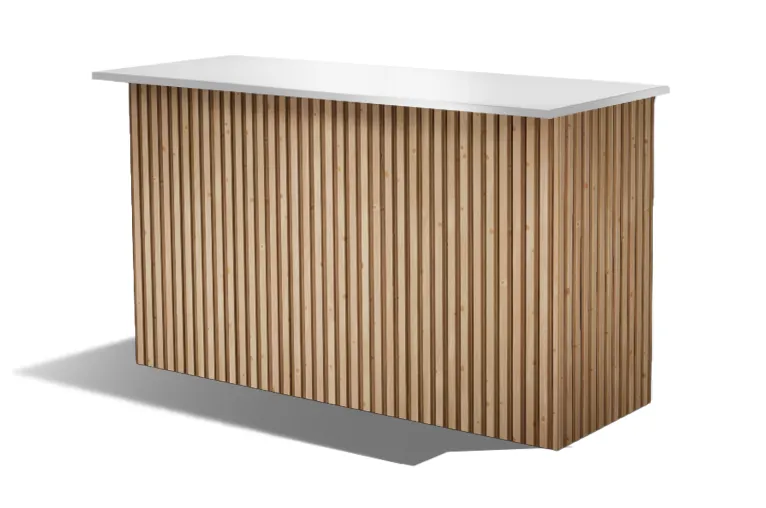 Ribbed Natural Wood 6' Bar