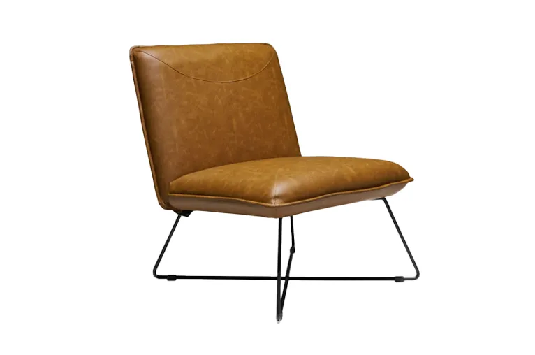 Tan Brown Leather Contemporary Chair
