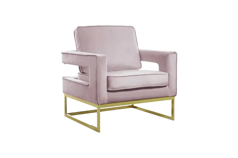 Dusty Pink Velvet Contemporary Frame Chair