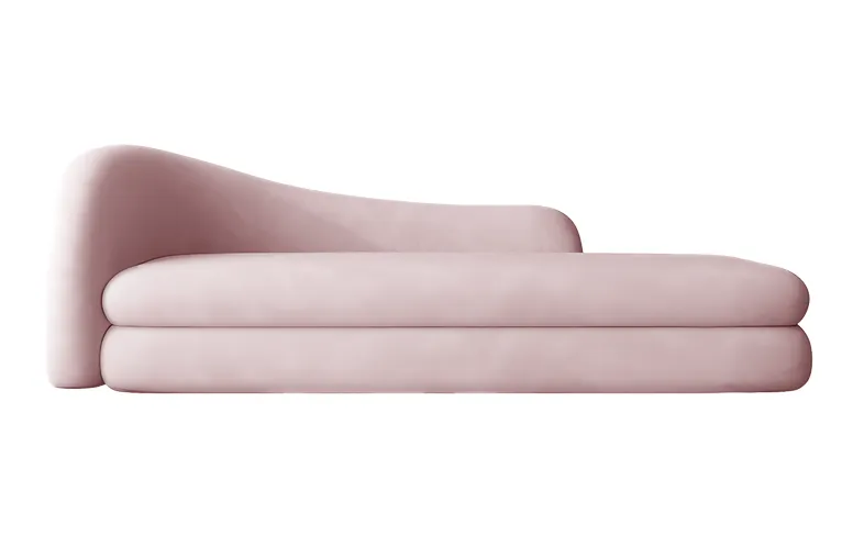 Dusty Pink Velvet Chaise Longue