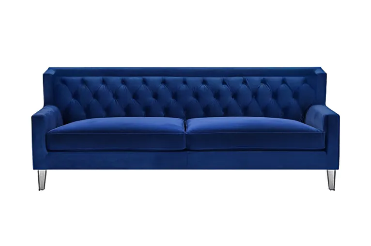 Dark Blue Tufted Velvet Sofa