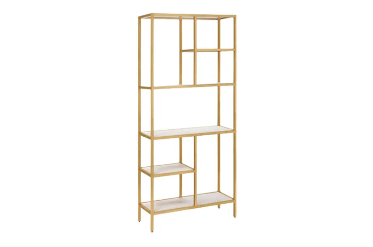Brushed Gold Geometric Shelving Back Bar