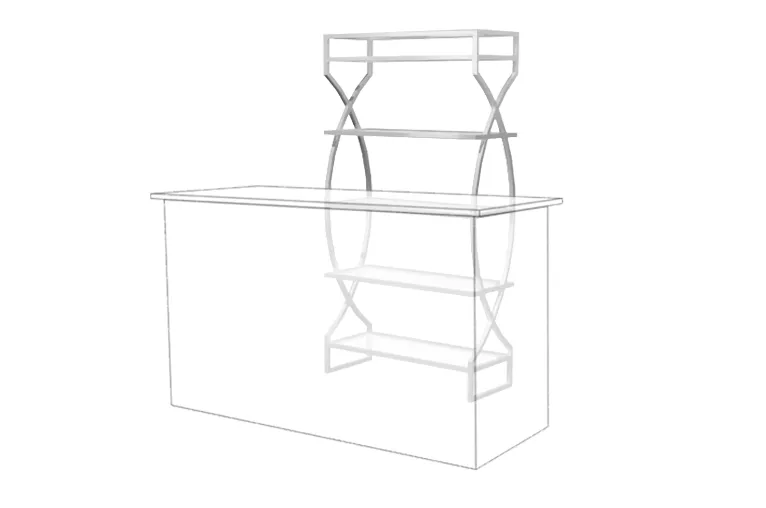 Chrome Curved Frame Shelves