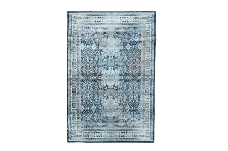 Blue Overdyed Caucasian Style Rug