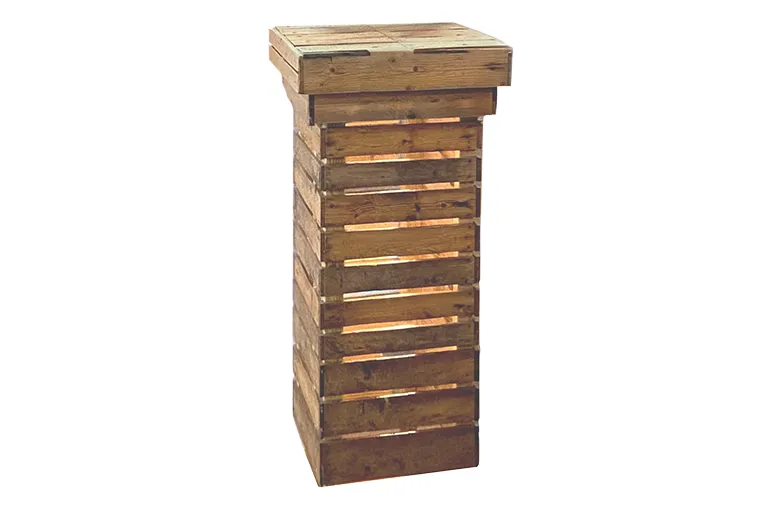Rustic Slatted Wooden Cabaret Table