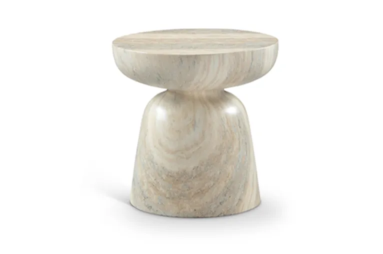 Travertine Finish Concrete End Table