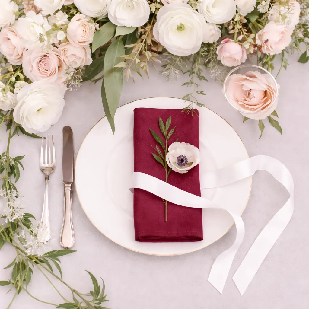 Napkins Lamour Burgundy