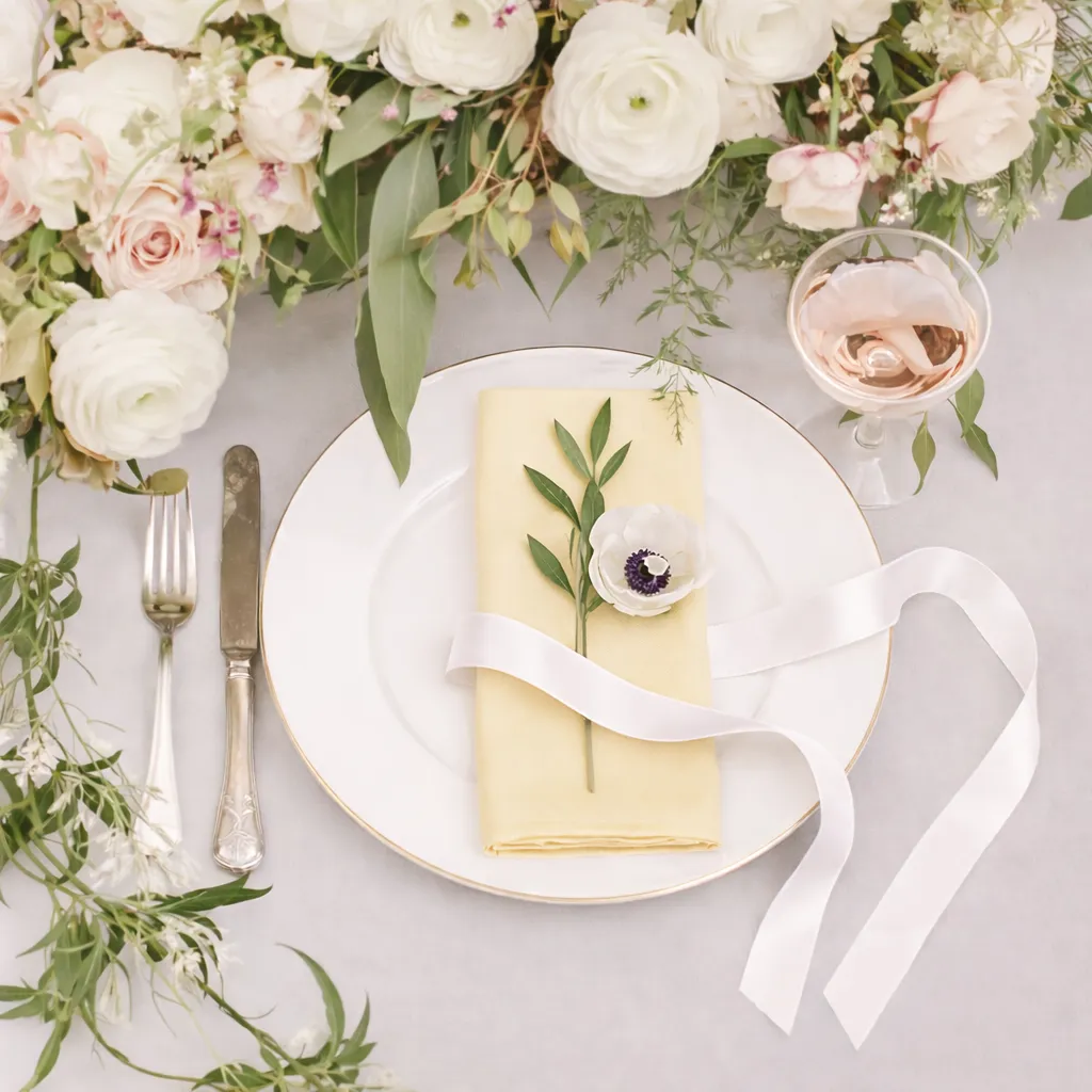 Napkin Lamour Pale Yellow