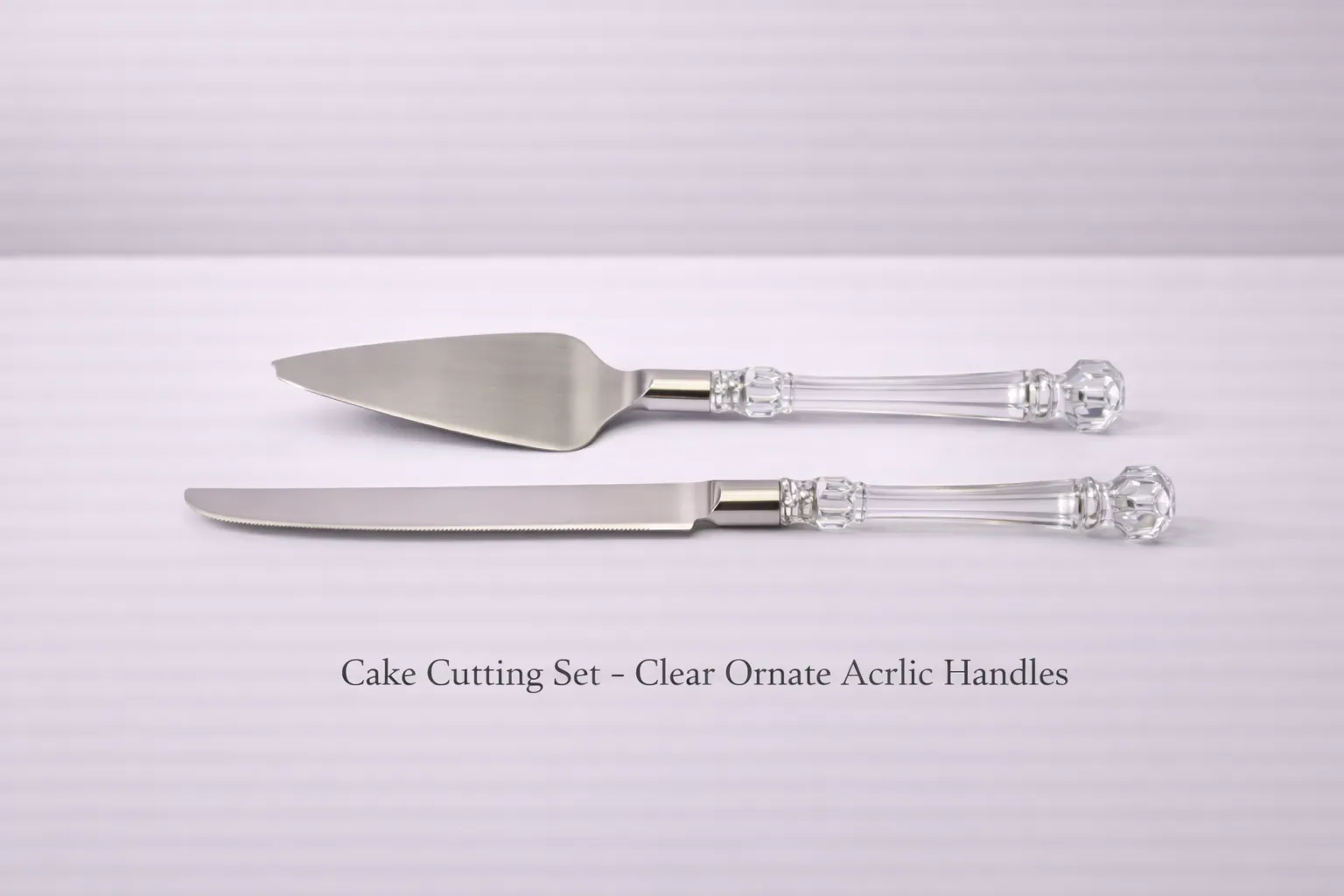Cake cutting set - Ornate Acrylic Handles 