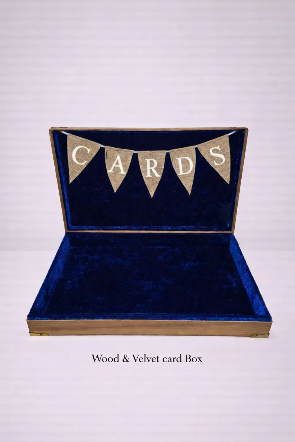 Wood & velvet Card Box
