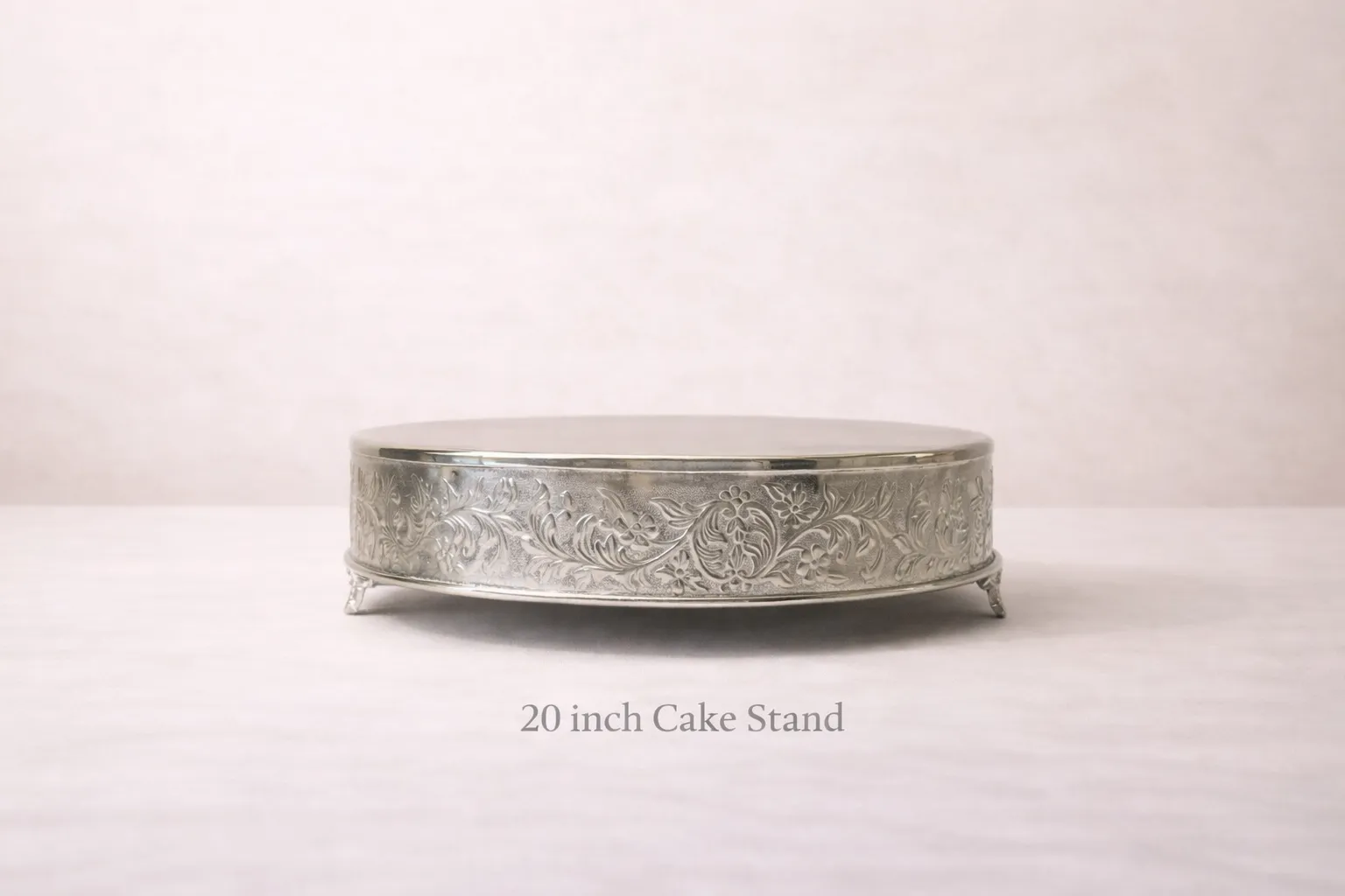 Ornate silver footed cake stand 