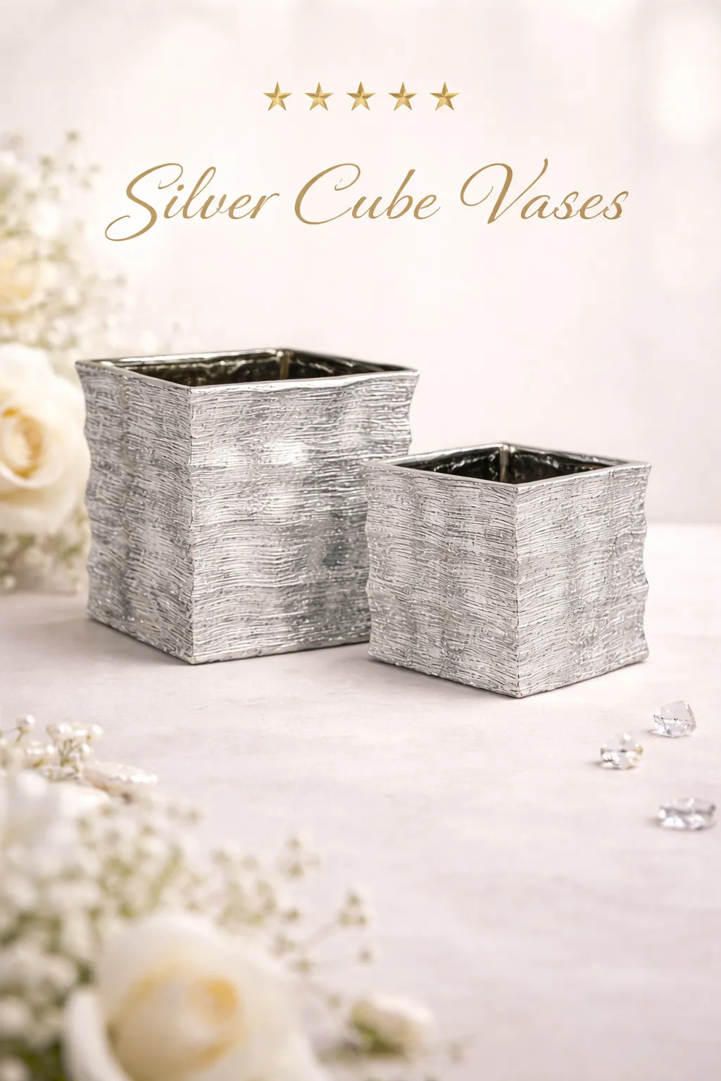 Silver Cube vase
