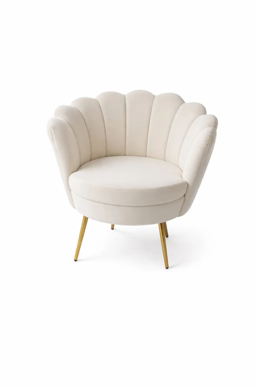 Scalloped Chair - White & gold legs 