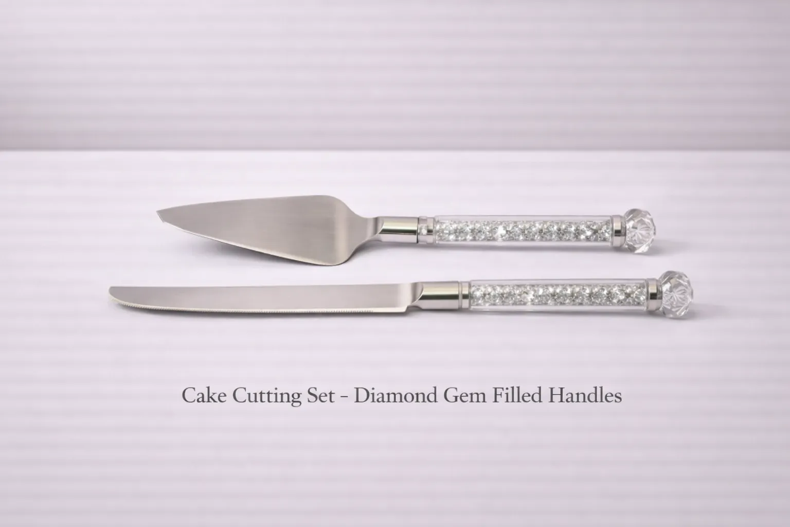 Cake cutting set  Diamond crystals in the handles