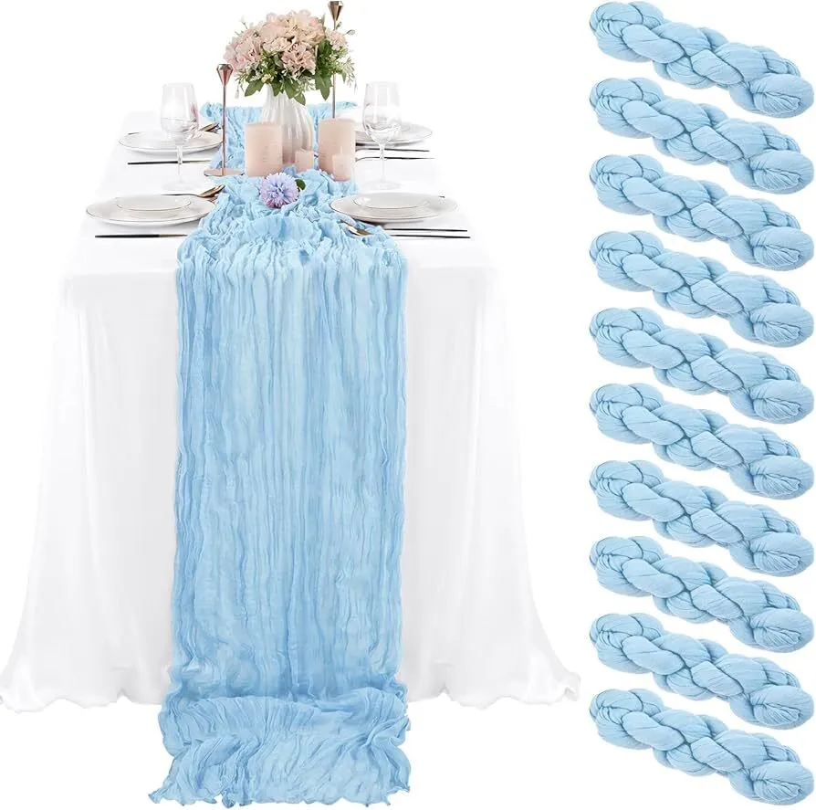 Baby Blue cheese cloth Runner