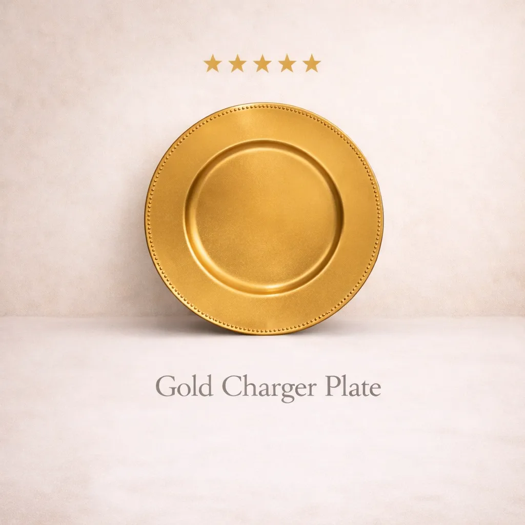 Charger plate - Gold beaded edge