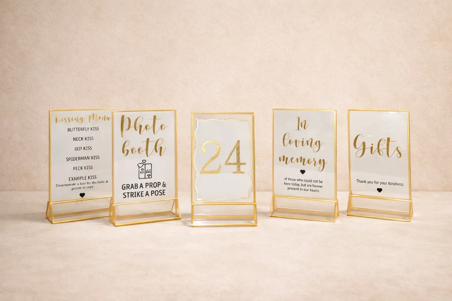 Acrylic Table numbers and signs-  50 set 